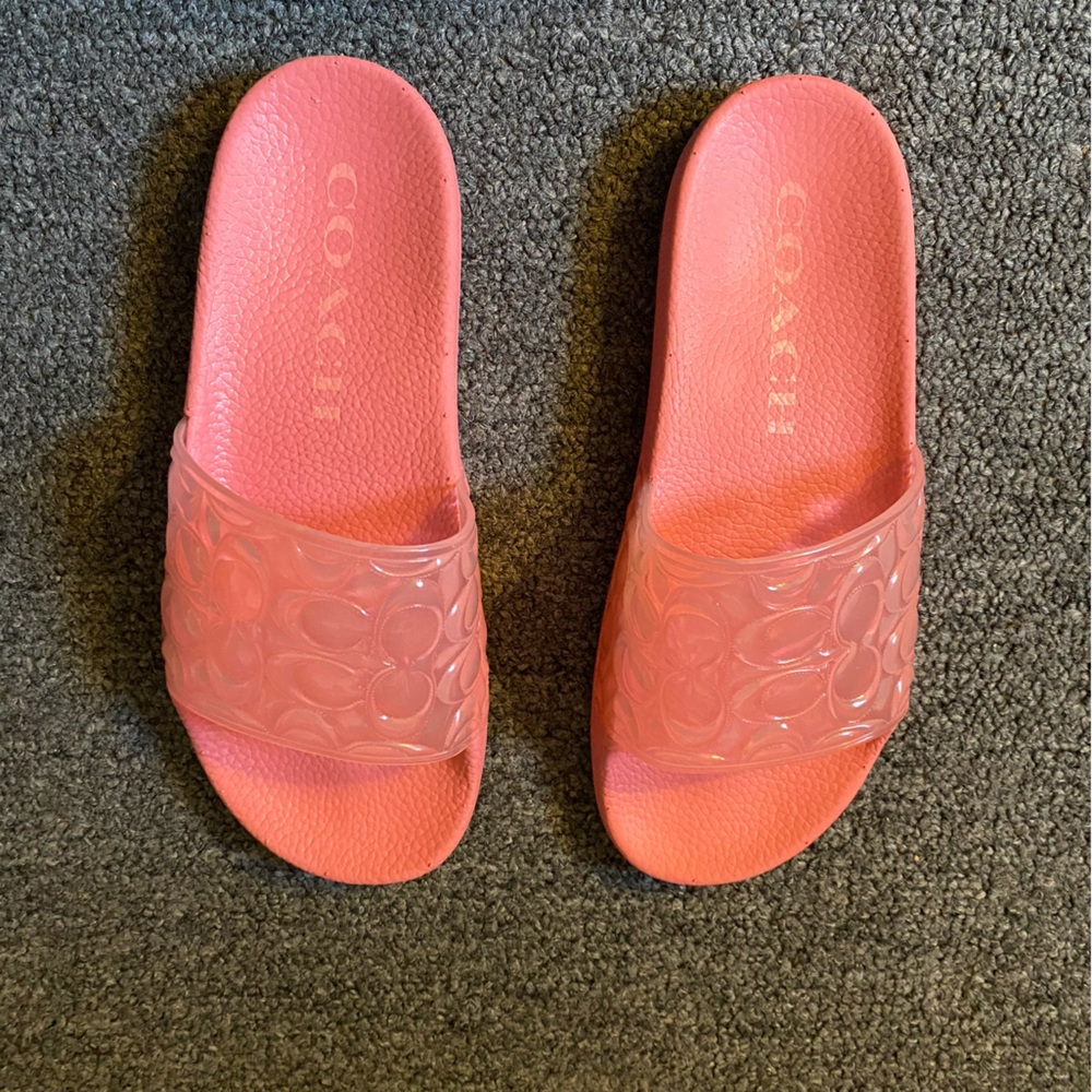 Coach slides; size 8; pink; original packaging